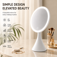 Miroir de maquillage LED rotatif de luxe avec capteur tactile et lumière à intensité variable, idéal pour une utilisation haut de gamme en salon de beauté