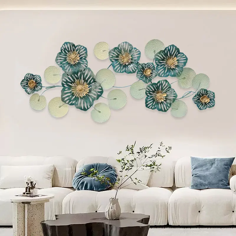 Factory direct iron wall decoration living room sofa wall background flower hanging decoration cast iron ornaments home decor