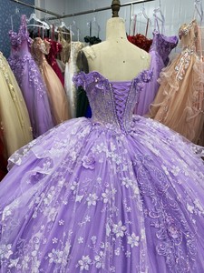 In Offerta Speciale Abito da Ballo Fiabesco da Quinceañera Elegante Viola in Pizzo con Perline per Feste di Compleanno e Rientro a Scuola Vestito da Sera 2025 - Product Image 5