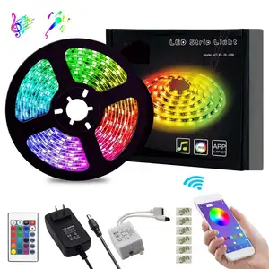 חכם 12v led רצועת אורות 840LM 14.4W SMD5050 RGB 12V /24V IP65 עמיד למים rgb led רצועת