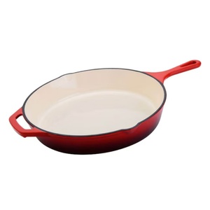 Padella in Ghisa con Rivestimento Smaltato Pesante, Manico, <span class=keywords><strong>Teglia</strong></span> da Forno, Padella per Friggere, Pentola in Ghisa, Griglia Rotonda con Beccuccio - Product Image 5