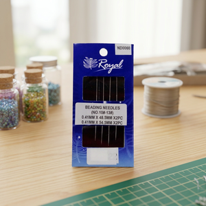 ND0060 <b>Beading</b> <b>Needles</b> |Royal <b>Beading</b> <b>Needles</b> No.10-13 Steel 0.41mm X48.5mm X2pc X54.5mm X2pc Hand Sewing <b>Needle</b> - Product Image 3