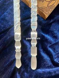 Hand-Carved Selenite Healing <b>Wand</b> Feng Shui <b>Crystal</b> Energy Tool for Chakra Balancing and Spiritual Cleansing Meditation Rituals - Product Image 4