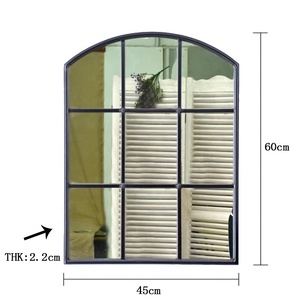 Luckywind-<span class=keywords><strong>Espejo</strong></span> de rejilla con marco de Metal para <span class=keywords><strong>ventana</strong></span>, <span class=keywords><strong>Espejo</strong></span> de pared con diseño nórdico <span class=keywords><strong>Vintage</strong></span>, grande, negro - Product Image 5