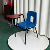 Chaise d'entraînement moderne et robuste personnalisable avec tablette d'écriture, en plastique durable et design ergonomique pour l'école et le bureau à domicile