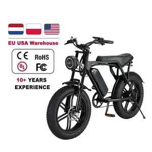 Ddp Gratis Verzending Super Usa Eu Magazijn V8 750W 48V 15ah Mountain E Bike Retro Fat Band Elektrische Fiets