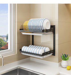 Organizador <span class=keywords><strong>de</strong></span> cocina <span class=keywords><strong>de</strong></span> montaje en pared <span class=keywords><strong>de</strong></span> acero inoxidable, soporte <span class=keywords><strong>de</strong></span> almacenamiento para <span class=keywords><strong>cubiertos</strong></span>, <span class=keywords><strong>escurridor</strong></span> <span class=keywords><strong>de</strong></span> platos, estante <span class=keywords><strong>de</strong></span> secado <span class=keywords><strong>de</strong></span> Metal seguro para alimentos - Product Image 3