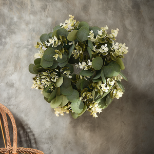 Guirlande d'eucalyptus artificielle, feuilles vertes, guirlande ronde, faite à la main, en plastique, décorative, pour la remise des diplômes, les mariages, la décoration de la maison - Product Image 2