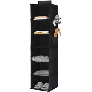 Collapsible Foldable Fabric Hanging Closet Organizer 5-Layer Side Pockets Modern Multi-functional <b>Save</b> <b>Space</b> Clothes <b>Storage</b> - Product Image 6