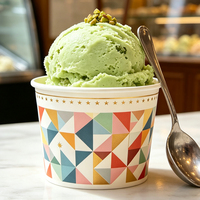 Gobelet à glace rond en carton épais, rigidité supérieure, pour gelato, yaourt, sundae, emballage 16oz, impression de marque de luxe