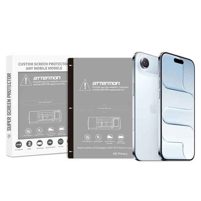 High Quality HD Matt Privacy Screen Protector TPU Flexible Soft Screen Guard Hydrogel Films for Screen Protector Cutting Machine