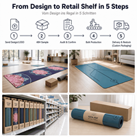 Tapis de yoga en caoutchouc naturel avec surface en daim, imprimé sur mesure, antidérapant, écologique, vente en gros, OEM, ODM