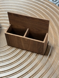Organizador de Escritorio de Madera de Nogal con Compartimentos, Caja de Almacenamiento con Tapa Abatible para Oficina y Hogar, Venta al Por Mayor - Product Image 2