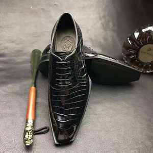 Chaussures habillées de luxe Goodyear faites à la main pour hommes en cuir de crocodile véritable, chaussures de marque pour hommes, chaussures de bureau en alligator pour hommes - Product Image 4