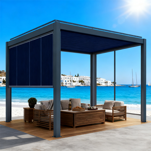 Système <span class=keywords><strong>de</strong></span> toiture à persiennes en aluminium pour extérieur <span class=keywords><strong>3x4</strong></span>, <span class=keywords><strong>abri</strong></span> <span class=keywords><strong>de</strong></span> <span class=keywords><strong>jardin</strong></span> à persiennes, bioclimatique, écologique, revêtement poudré, imperméable, gazebo électrique - Product Image 2
