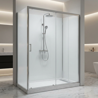 Cabine de douche quadrant entièrement fermée 120x90 avec panneaux arrière en verre opaque blanc et système de douche intégré pour le marché européen