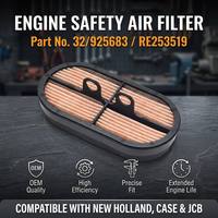 Filtre à air de sécurité 32/925683 RE253519 333/E8789 pour moteur de chargeuse-pelleteuse JCB 3CX 4CX, New Holland T4.105V, Case 75V, élément moteur robuste