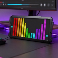 Horloge à pixels LED programmable Mecha Cyberpunk pour ordinateur de bureau, affichage des cours boursiers crypto, décoration de salle de jeu