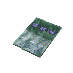 Jeu de dominos en acrylique personnalisé avec impression UV, 28 pièces, dominos double six, vente en gros pour cadeaux et promotions - Product Image 6
