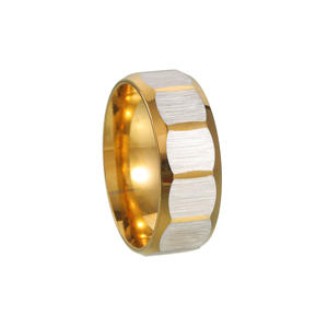 Gran oferta de joyería de acero inoxidable al por mayor Hip Hop <span class=keywords><strong>Punk</strong></span> diseño geométrico esmerilado pareja anillo Unisex - Product Image 6