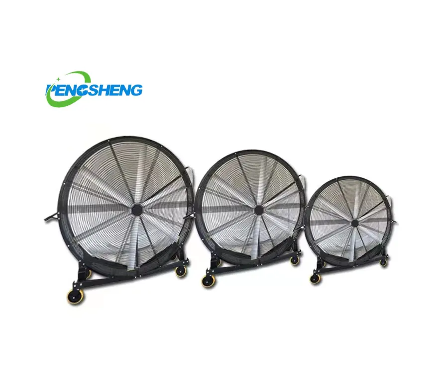 0.9m 1.5m 2m Portable High Velocity Drum Fan Quiet large Industrial Pedestal Fan Cooling Gym oscillation Floor Fan