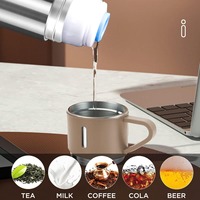 Set Hadiah Botol Termal dengan Cangkir, Botol Air Termal Isolasi, Set Hadiah Termos Vakum 304 SS dengan 3 Tutup, Hadiah Bisnis
