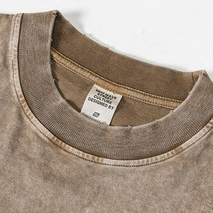 Mùa Xuân Và Mùa Hè Nặng Rửa Màu Sắc Cổ Điển Á<span class=keywords><strong>o</strong></span> Thun Thương Mại Nước Ngoài Người Đàn Ông Của Boxy T Á<span class=keywords><strong>o</strong></span> Sơ Mi Nam - Product Image 4