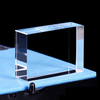 Kristal Üreticisi Toptan K9 Kristal El Yapımı Boş Küp Blok 30x70x100mm Şeffaf Lazer Kazımalı Özel Çiçek Desenli