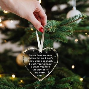 Adornos Navideños de Vidrio Ecológicos Hechos a Mano SUCHAGIFT con Diseño Personalizado - Forma de Corazón para Mujeres, Madres, Amigas, Maestras y Más - Product Image 4