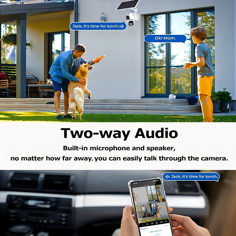 Full HD Dual Lens Solar PTZ Camera Outdoor Low Power WiFi Security IP Camera With Motion Detection · image 5