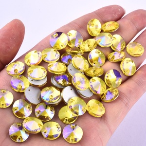 Oleeya al por mayor, pedrería de cristal Rivoli de base plana para coser, cristales 3A para coser en tela, pedrería para ropa DIY - Product Image 6