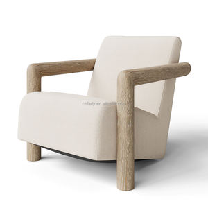 كراسي غرفة المعيشة بتصميم جديد من فيرلي، إطار من خشب البلوط الصلب بتصميم عتيق، كرسي استرخاء بمسند ذراعين مع وسادة ظهر قابلة للإمالة مريحة - Product Image 2