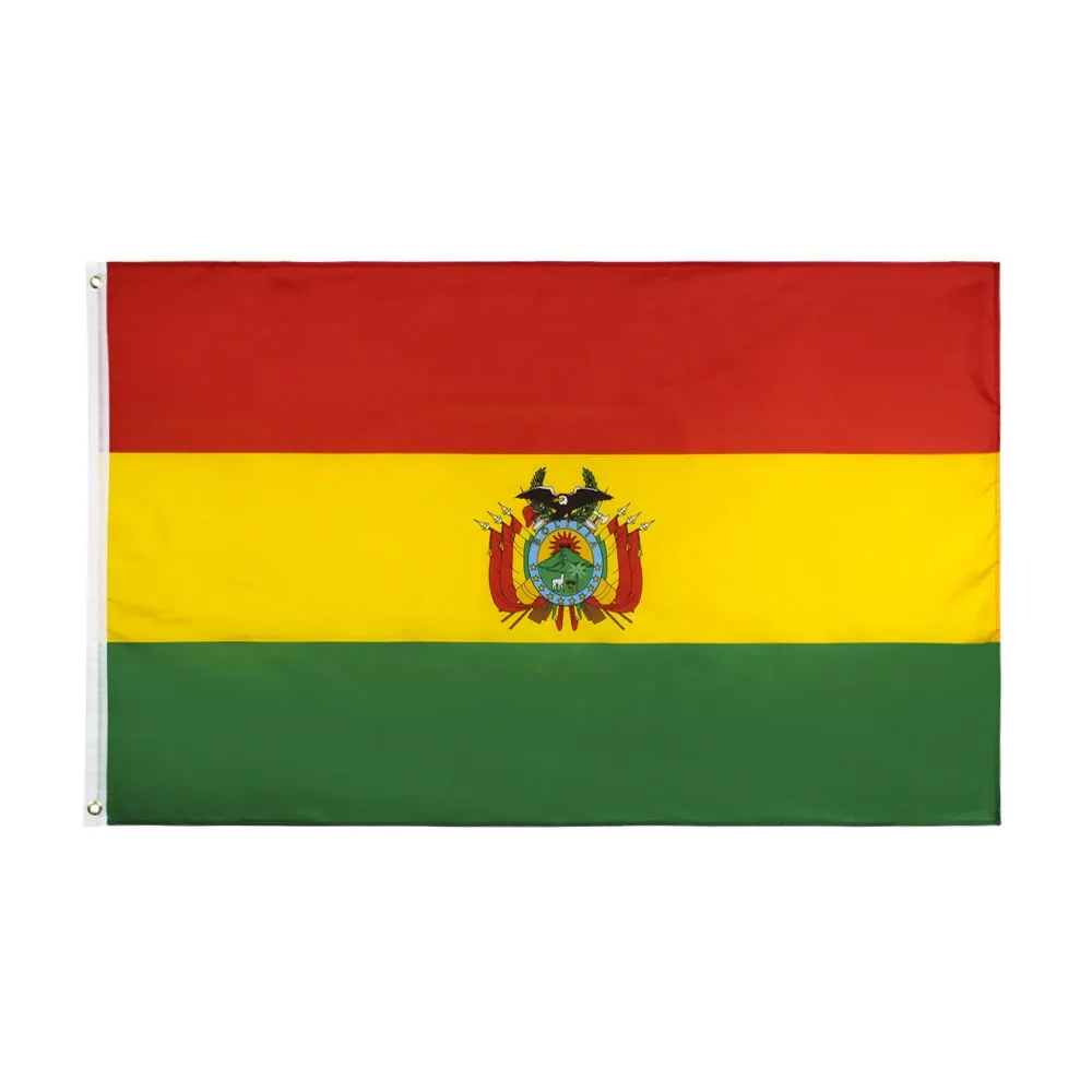 Ready to Ship 100% Polyester 3x5ft Stock Red Yellow Green Bolivian Bolivia Flag