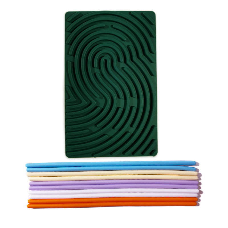 Foglio di silicone rettangolare verde scuro a doppia faccia