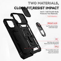 Étui de téléphone portable KINGSOUL KS923 - Antichoc, style Ins, en PC, personnalisable, avec béquille et anneau de support, compatible multi-marques 12/13