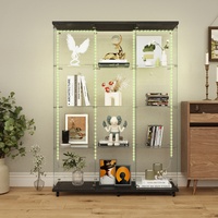 Venta Directa de Fábrica, Vitrina Moderna de Alta Calidad con Cerradura, Doble Puerta, Tres/Cuatro Niveles, Vidrio Templado, Iluminación LED