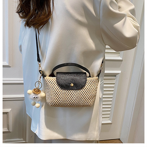 Borsa Estiva in Paglia Leggera e Portatile Stile Bohémien, Borsa a Tracolla per Vacanze e Spiaggia per Donne - Product Image 3