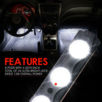 Kit d'éclairage de lit de camion à LED blanches 8 pods système d'éclairage de cargaison avec interrupteur étanche Underglow Rock Lights pour pick-up Van SUV