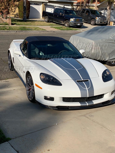 For Chevy C6 Corvette 2005-2013 Z06 ZR1 Car Front Bumper Lip Spoiler <b>Splitter</b> Wide Body Models Carbon Fiber Style Glossy Black - Product Image 3