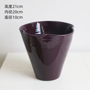 Pots de fleurs en céramique violet foncé brillant, pots à orchidées, pots en céramique violet aubergine à large ouverture pour la décoration intérieure et la verdure - Product Image 4