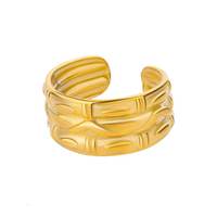 10 Styles Non Tarnish Water proof 18 Karat vergoldeter Edelstahl Geometric Twisted Wide Band Ring