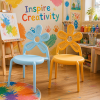 JIETUO Chaises colorées en forme de fleur pour enfants, légères et écologiques, pour la restauration, l'hôtellerie, les fêtes et les mariages