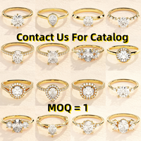 10k 14k 18k solide or véritable Vvs Moissanite diamant simulé rond Halo pavé ensemble mariage bagues de fiançailles pour femmes hommes bijoux