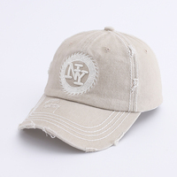 Cool and Trendy NY 3D bordado sin estructura Vintage lavado gorra de béisbol moda Casual papá gorra para hombres y mujeres al aire libre