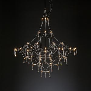 Lustre en cristal en acier inoxydable personnalisé en gros lampe pour restaurant lustre à <span class=keywords><strong>suspension</strong></span> LED de luxe moderne - Product Image 1