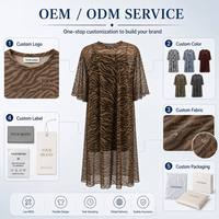 Robe longue respirante en maille à col rond et manches courtes imprimé tigre pour femme, idéale pour les vacances d'été – Approvisionnement OEM mondial