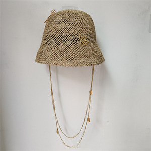 Sombreros de Sol Plegables de Moda al por Mayor, Unisex para Adultos, Hechos a Mano, Transpirables, Tipo <span class=keywords><strong>Bucket</strong></span>, para Playa, de <span class=keywords><strong>Paja</strong></span> Hueca, para Verano - Product Image 2