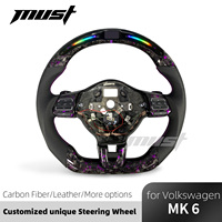 Volant en fibre de carbone forgé sur mesure avec LED pour Volkswagen MK6 Golf GTI R Jetta GLI Scirocco Polo Passat CC 2010-2014
