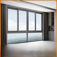 Fenêtres coulissantes de balcon en aluminium à rupture de pont thermique avec moustiquaire de sécurité intégrée, fenêtres à battants en aluminium, fenêtre