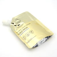Pochette Doypack à bec verseur en feuille métallisée dorée brillante pour échantillon de sérum cosmétique et soin de la peau rechargeable